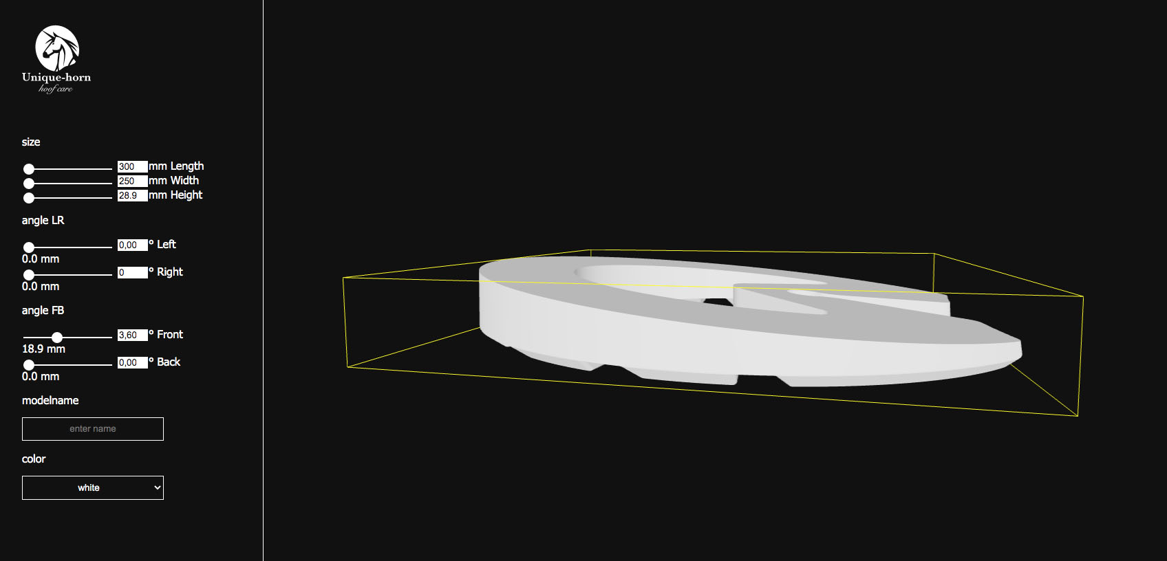 Unique-horn orthopedic horseshoe 3d-print
